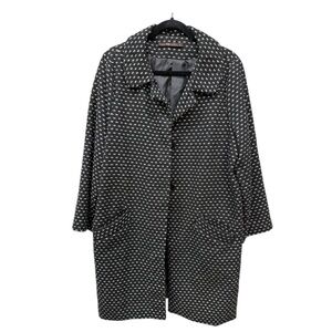 Hazel Textured Black and White French Style Long Coat